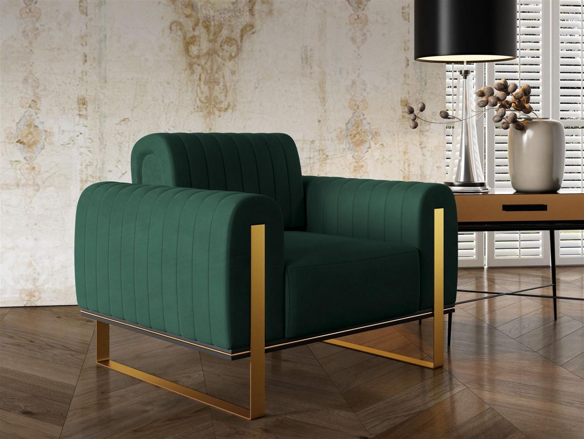 SESSEL Valerie - Grün, Holzwerkstoff/Textil (106/79/90cm) - Fun Möbel