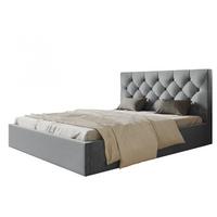 BETT 140x200 - Polsterbett mit Bettkasten und Holzrahmen - Elegant Betten - Weicher Jasminstoff - Kollektion Boston, Grau - Grau, Holz/Kunststoff (140/200cm) - Alpi-Möbel