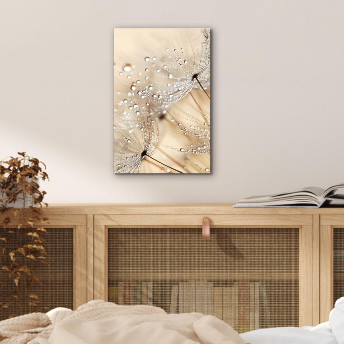 METALLBILD Löwenzahn - Abstrakt - Natur - Beige 20x30 cm - Braun, Metall (20/30cm) - MuchoWow
