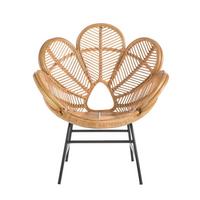 RATTANSESSEL H104 cm – FLEUR - Eichefarben, Textil (54/104/62cm) - Signature