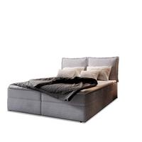 BOXBETT LENTE 160x200 cm mit Matratze und Topper - Grau - Grau, Holz (160/200cm) - MASSENO