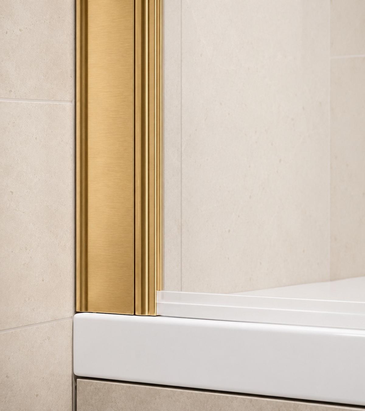 BADEWANNE Torino 1 Teil cm Gold - 60 x 140 cm - Goldfarben, Glas (60/140cm) - Badplaats
