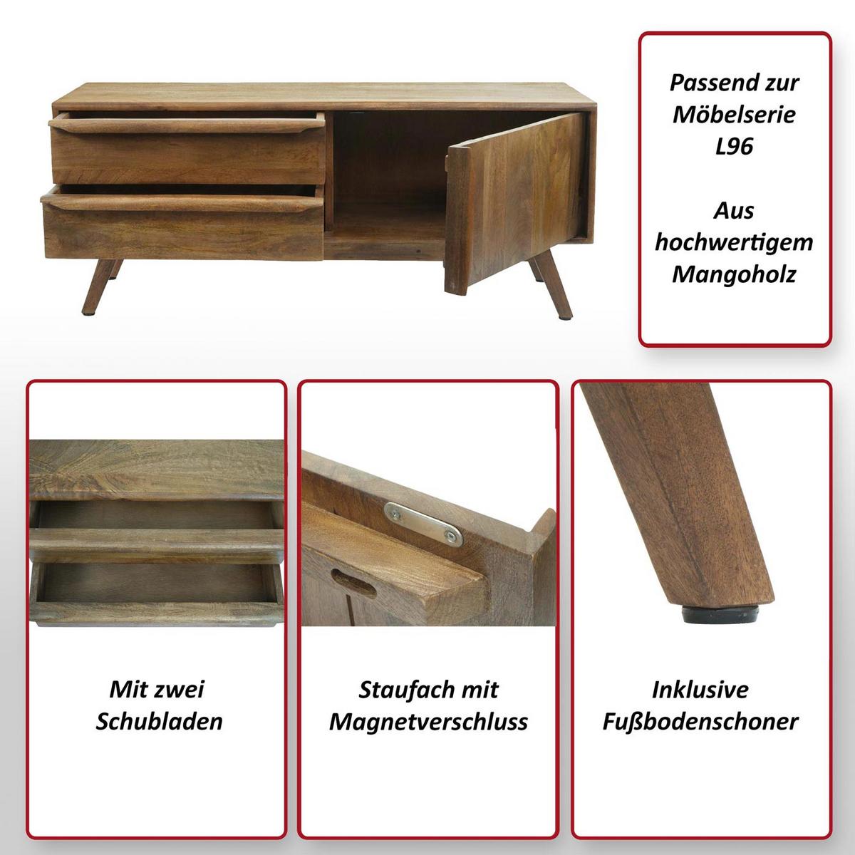 TV-RACK Walnuss Dekor - Walnussfarben, Holz (110/46/35cm) - MCW