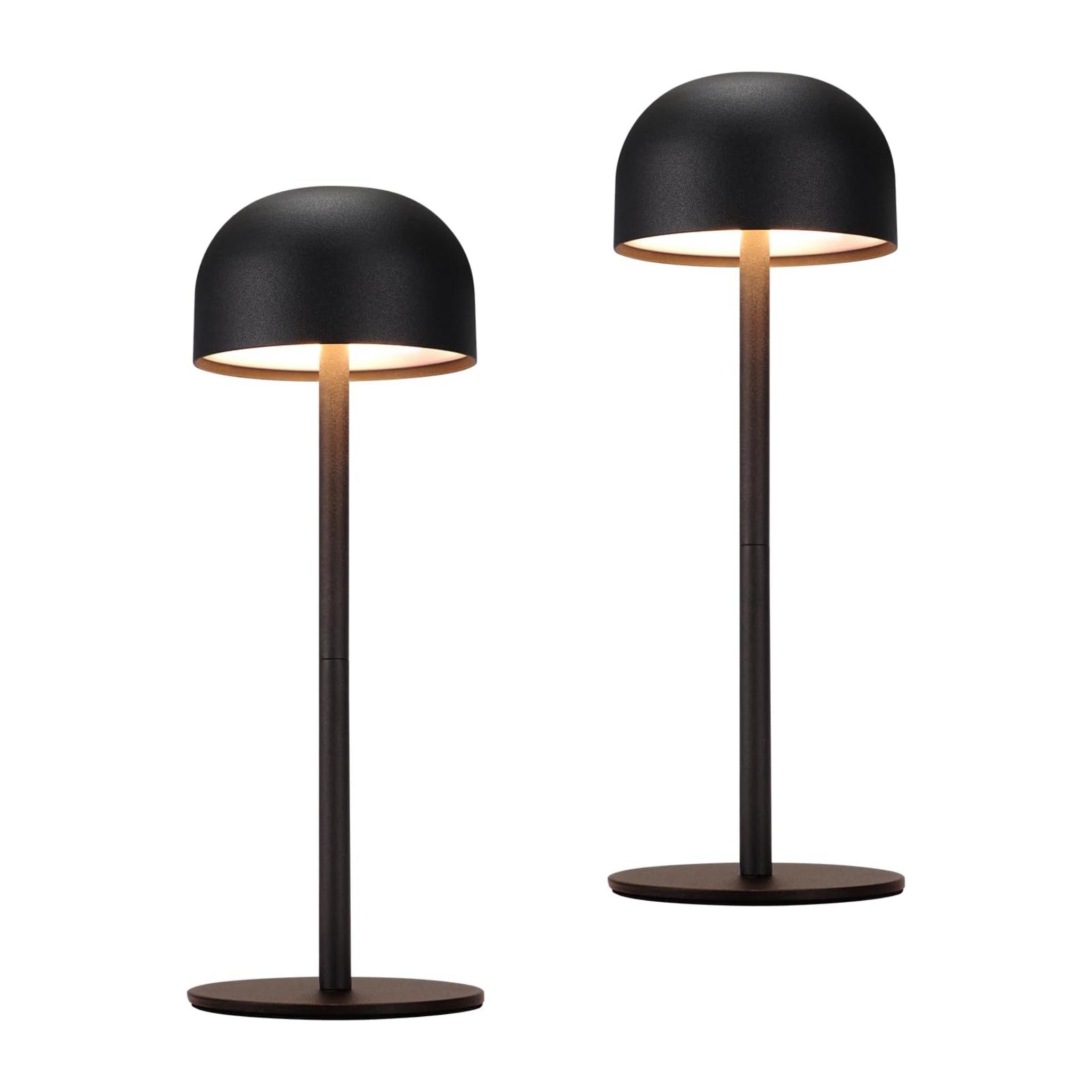 TISCHLAMPE Brilmarb 9/9/25 cm （2er-set） - Schwarz, Kunststoff/Metall (9/9/25cm) - ZMH