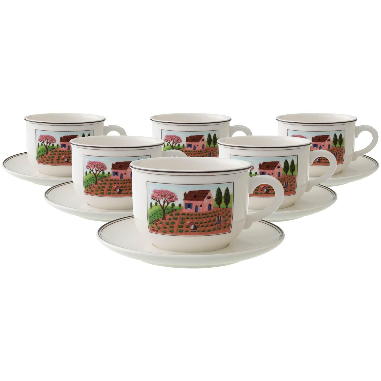 CAPPUCCINOTASSEN MIT UNTERTASSEN Design Naif bunt 330 ml 6er Set - Multicolor, Keramik (16.8/9.3/16.8cm) - Villeroy & Boch
