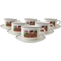 CAPPUCCINOTASSEN MIT UNTERTASSEN Design Naif bunt 330 ml 6er Set - Multicolor, Keramik (16.8/9.3/16.8cm) - Villeroy & Boch
