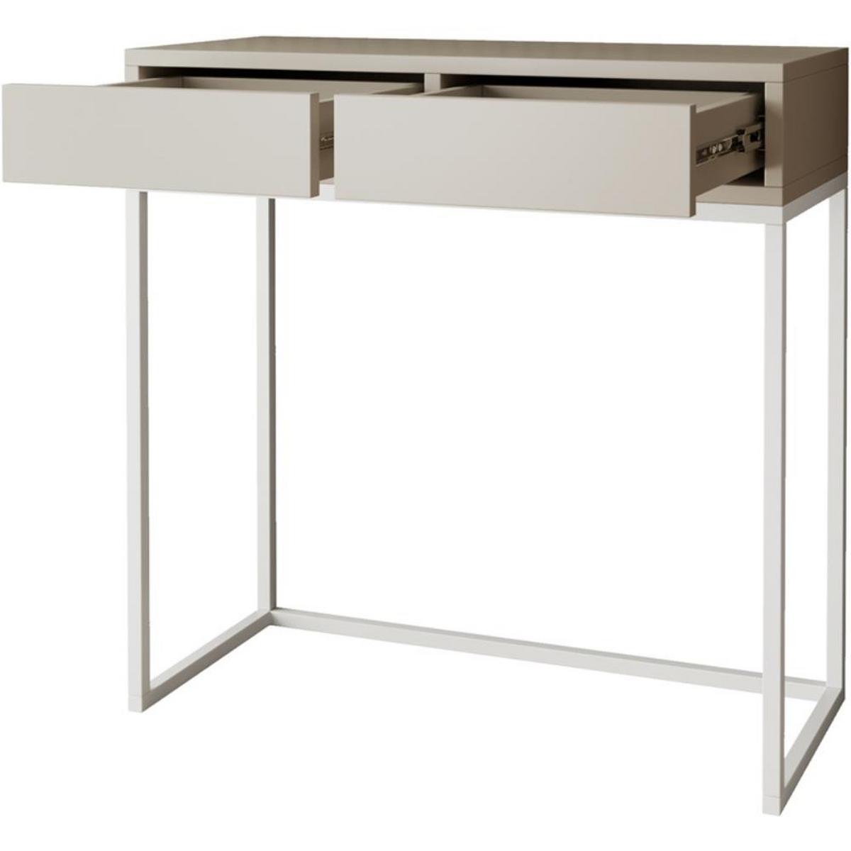 KONSOLENTISCH Lango 80/85/35 kaschmir mit weißen Matellbeinen - Kaschmir/Weiß, Holzwerkstoff/Metall (35/80/85cm) - Beautysofa