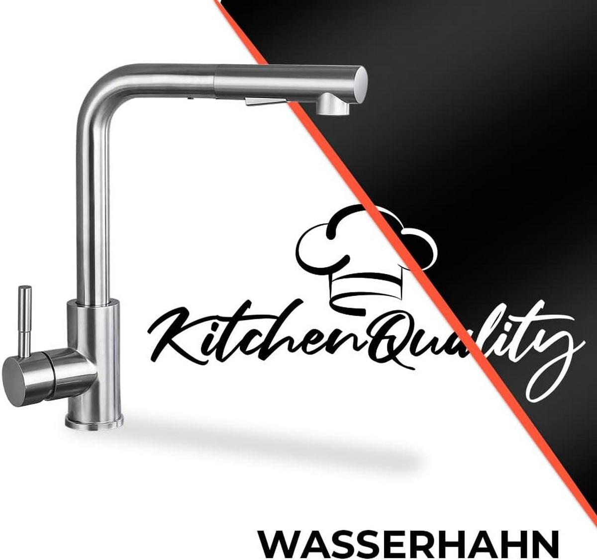 KÜCHENARMATUR 31x26cm ausziehbare Brause - Silberfarben, Metall (22/6/44cm) - KitchenQuality