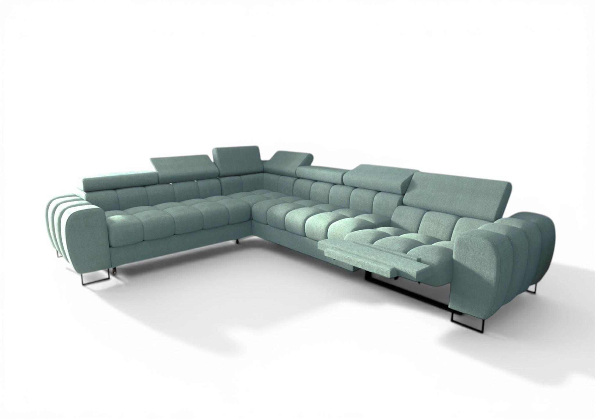 ECKSOFA Bastien Relax - Blau, Holzwerkstoff/Textil (260/330cm) - Fun Möbel