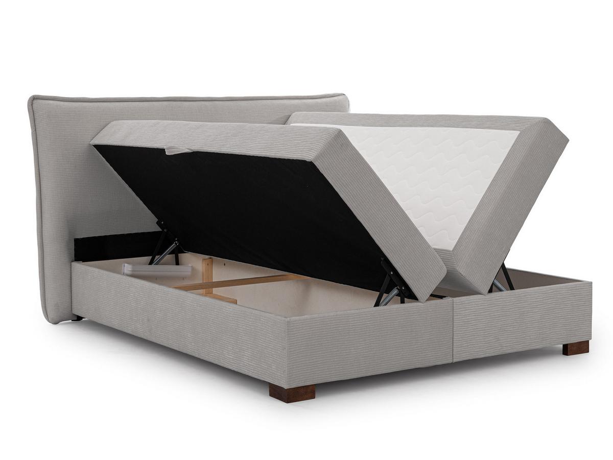 BOXBETT Lovetti, Strukturstoff mit Cordoptik, H3 - Dunkelbraun/Hellgrau, Holz/Kunststoff (140/200cm) - S-Style Möbel
