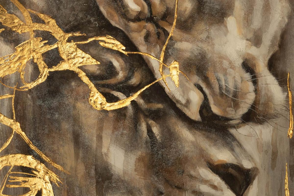 ACRYLBILD HANDGEMALT 75/100 cm - Goldfarben, Holz/Textil (75/100cm) - KUNSTLOFT