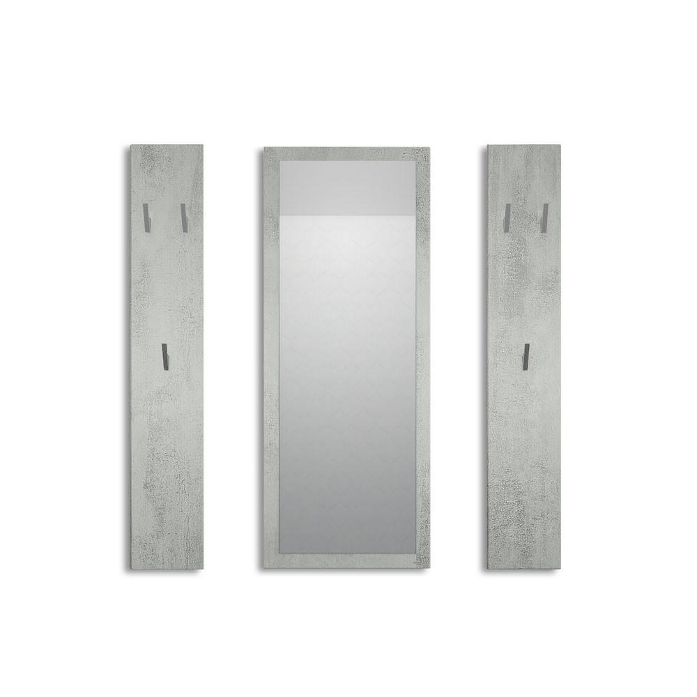 GARDEROBE Spot Beton Oxid Optik - Hellgrau, Holzwerkstoff (120/140/2cm) - Vladon