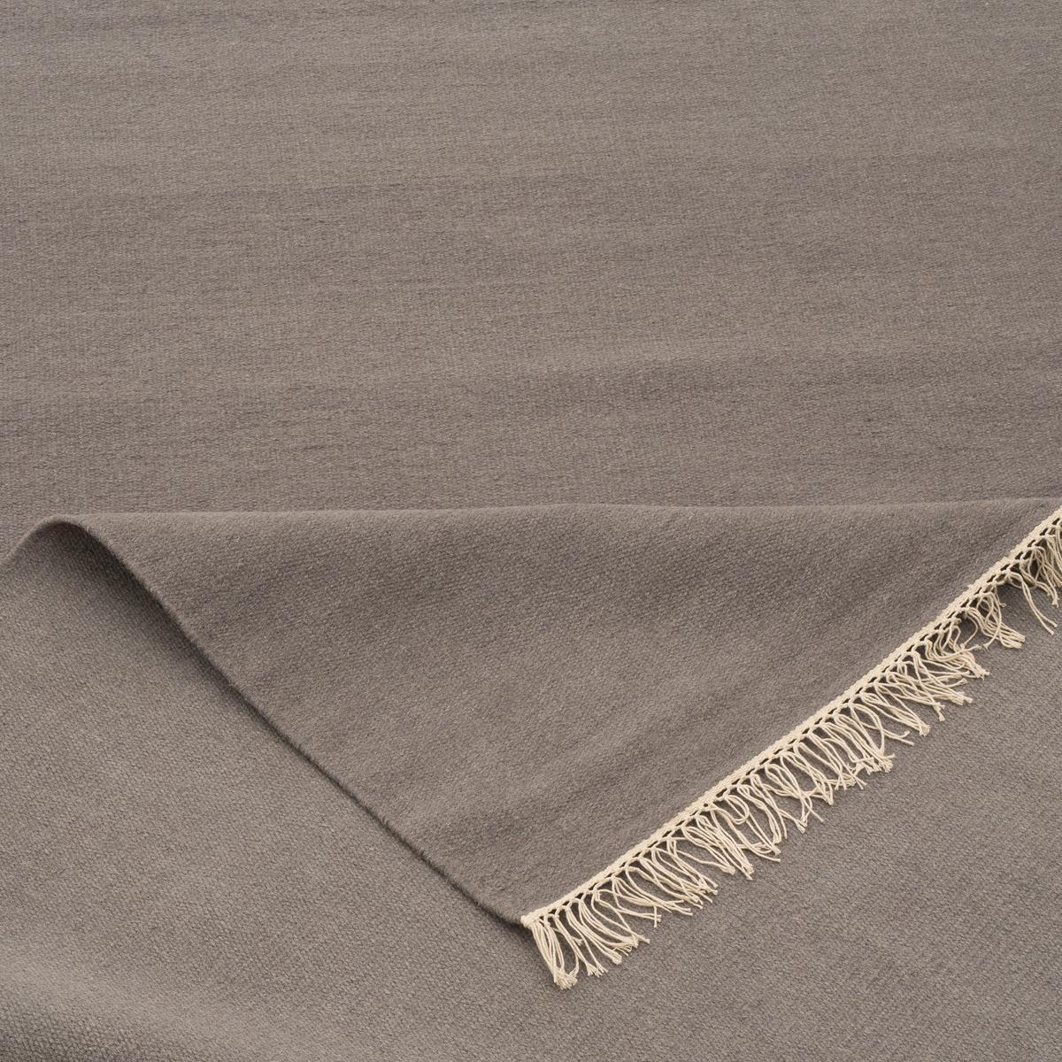 WOLLE NATUR TEPPICH KELIM MILA - Anthrazit, Textil (200/290cm) - Pergamon