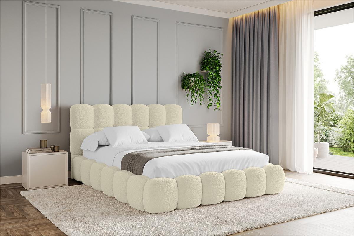 POLSTERBETT mit Bettkasten und Lattenrost, Boxbett ohne Matratze - LEYA 160x200 Beige - Taupe, Holzwerkstoff/Textil (160/200cm) - ALTDECOR