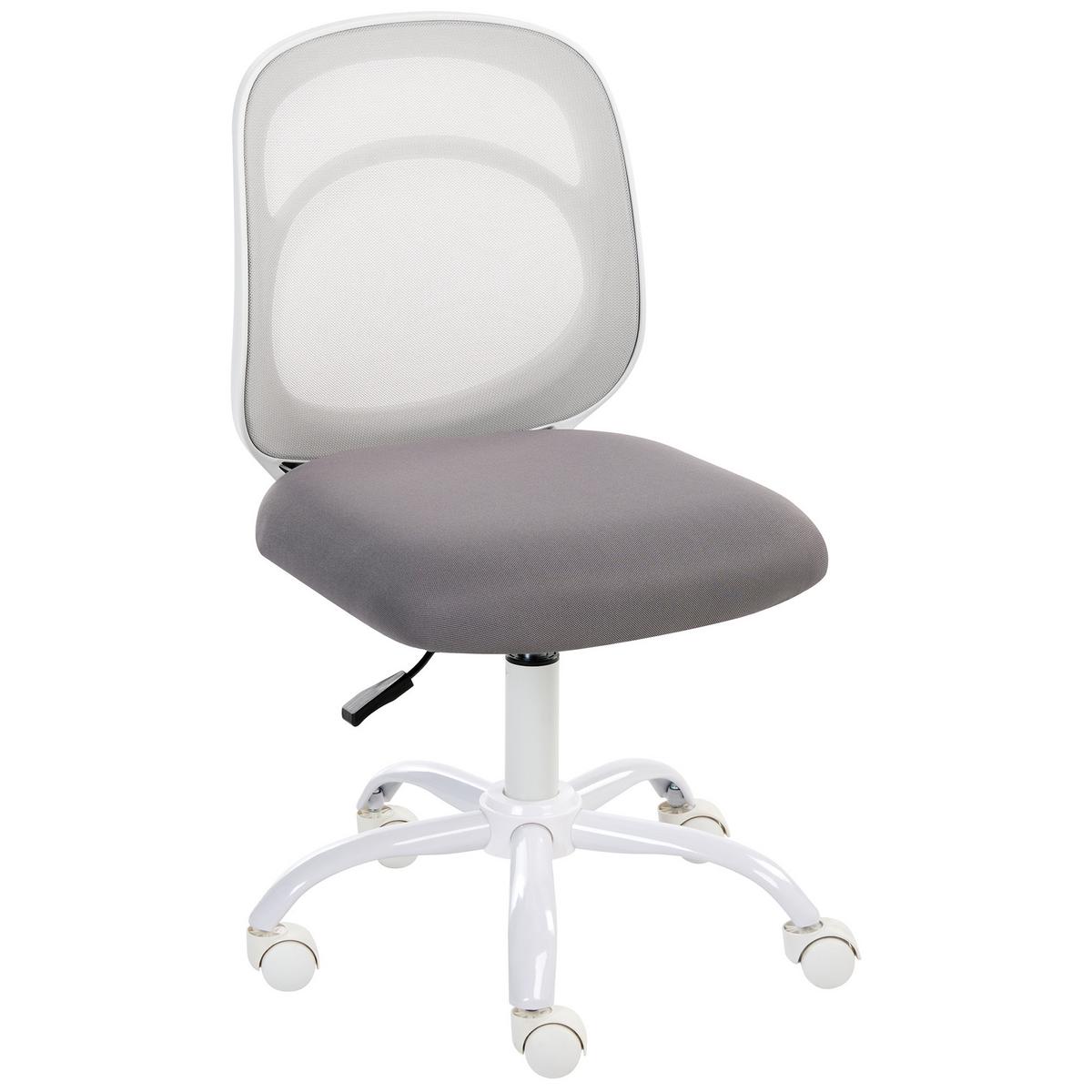 SCHREIBTISCHSTUHL Stoff Grau Blissful - Grau, Textil (52/84/52cm) - Beliani