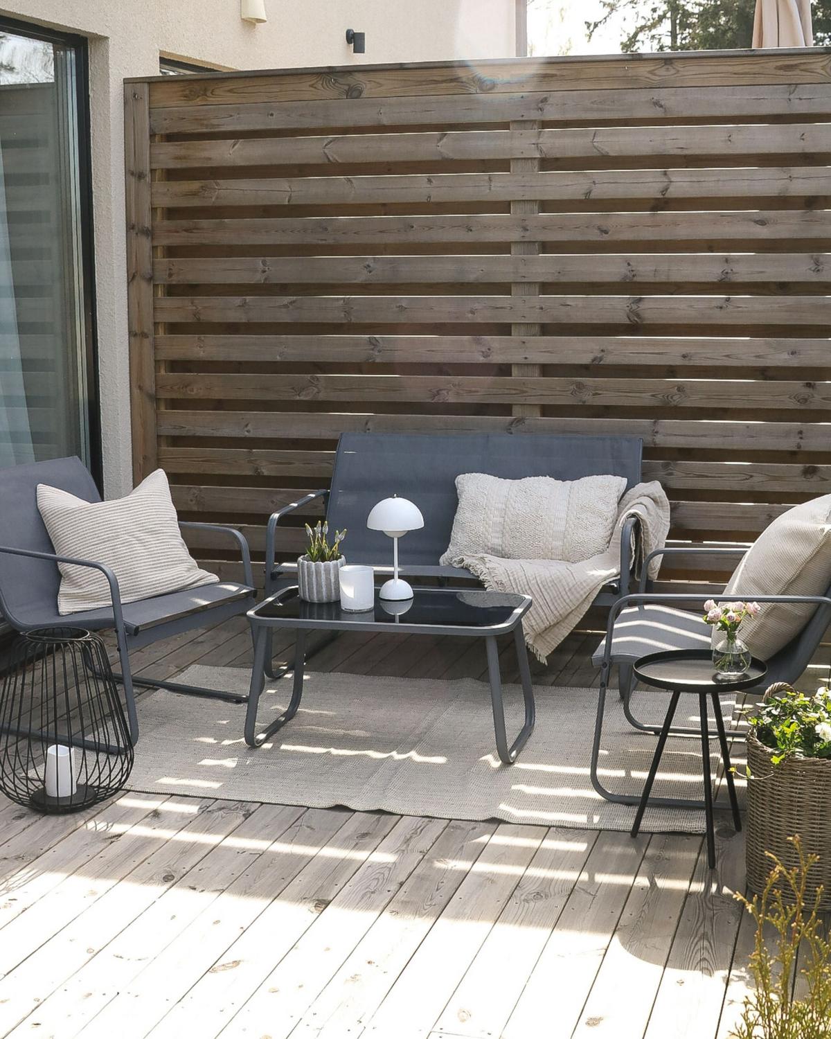 LOUNGE SET 4-Sitzer Metal grau Barrea - Grau, Metall - Beliani