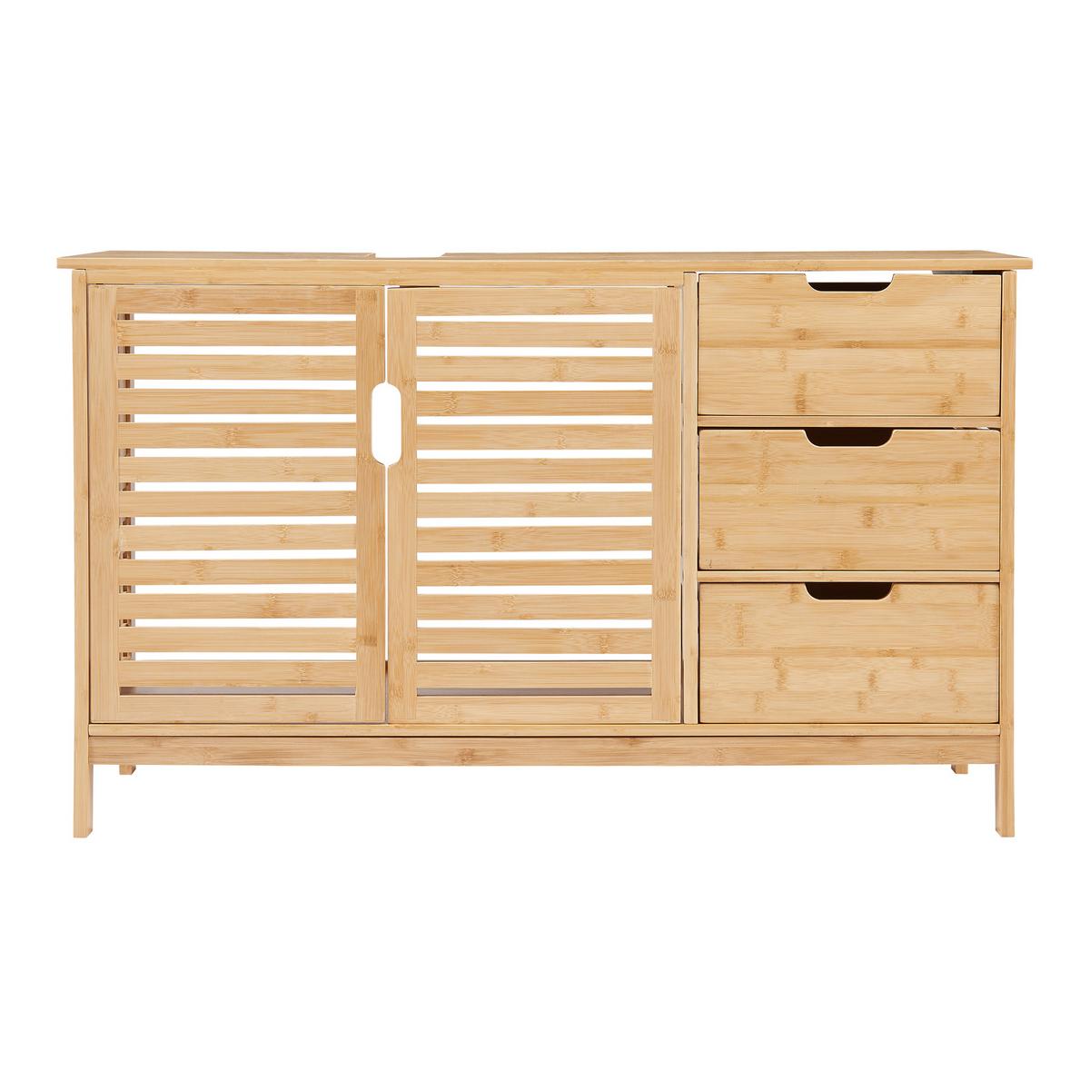 WASCHBECKENUNTERSCHRANK Boksereys - Naturfarben, Naturmaterialen (100/60/35cm) - [en.casa]