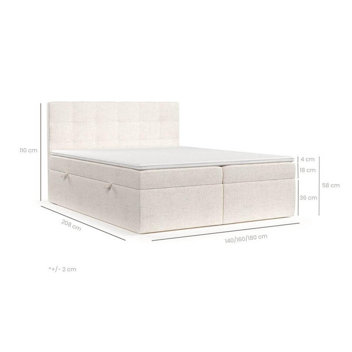BOXBETT Lean 180/200 cm Anthrazit im Megan Stoff - Anthrazit/Schwarz, Holz/Holzwerkstoff (180/200cm) - AltaBeds