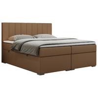 BOXBETT LOPE 120/200 - Braun Kunstleder - H4 - Braun, Holz/Textil (120/200cm)
