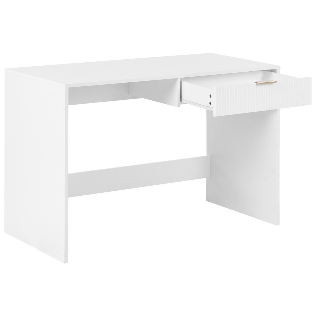 SCHREIBTISCH Weiß 120/60 cm Lutetia - Weiß, Holzwerkstoff (60/120/78cm) - Beliani