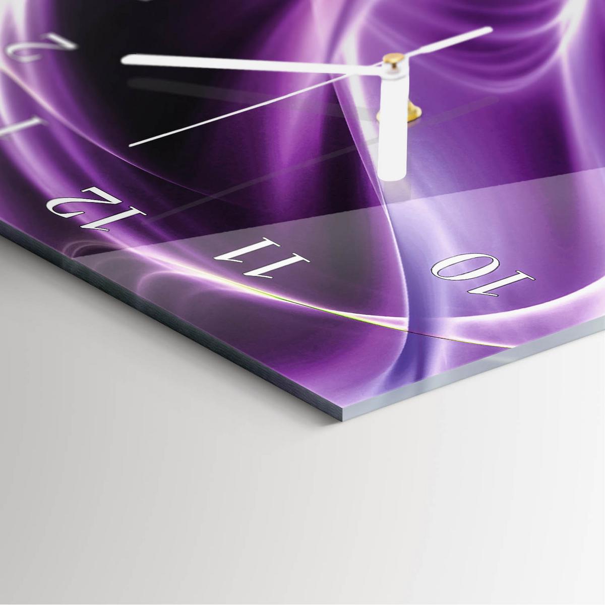 WANDUHR aus Glas 30x60 cm - Wellen - Lila, Glas (30/60/0.4cm) - TULUP
