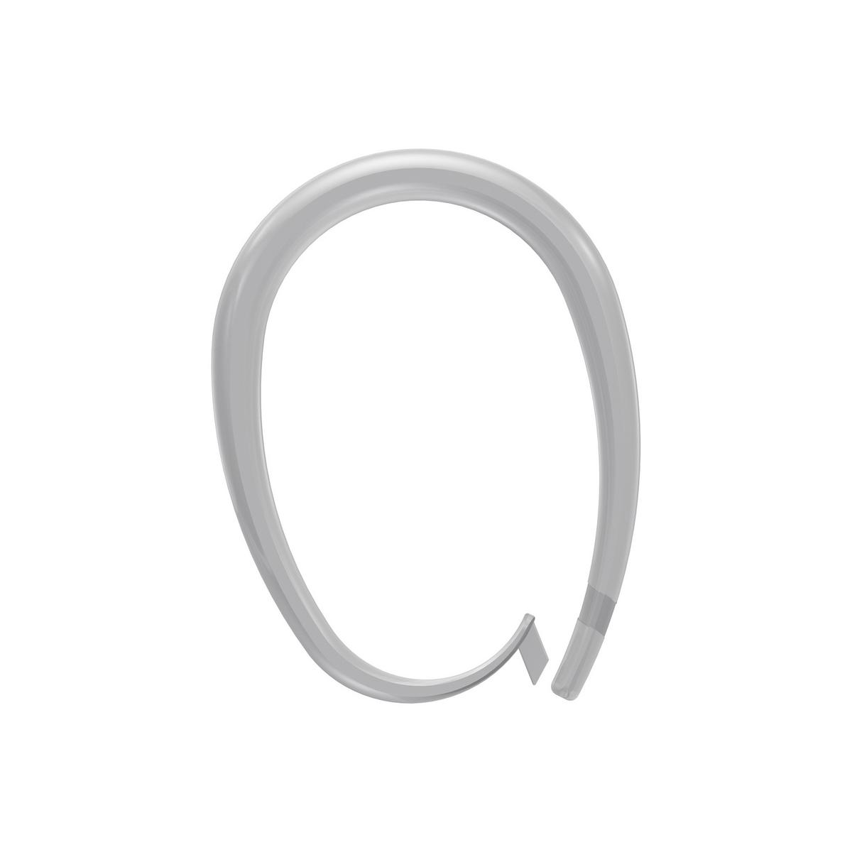 DUSCHVORHANGRINGE verschließbar 65/49 mm für Duschvorhangstange / Spannstange, Glasklar, Packung 10 Stück - Transparent, Kunststoff (35cm) - INTERDECO