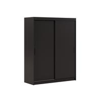 SCHWEBETÜRENSCHRANK TELA 100/205/60cm 2-türig Schwarz - Schwarz, Holzwerkstoff (100/205/60cm) - MASSENO