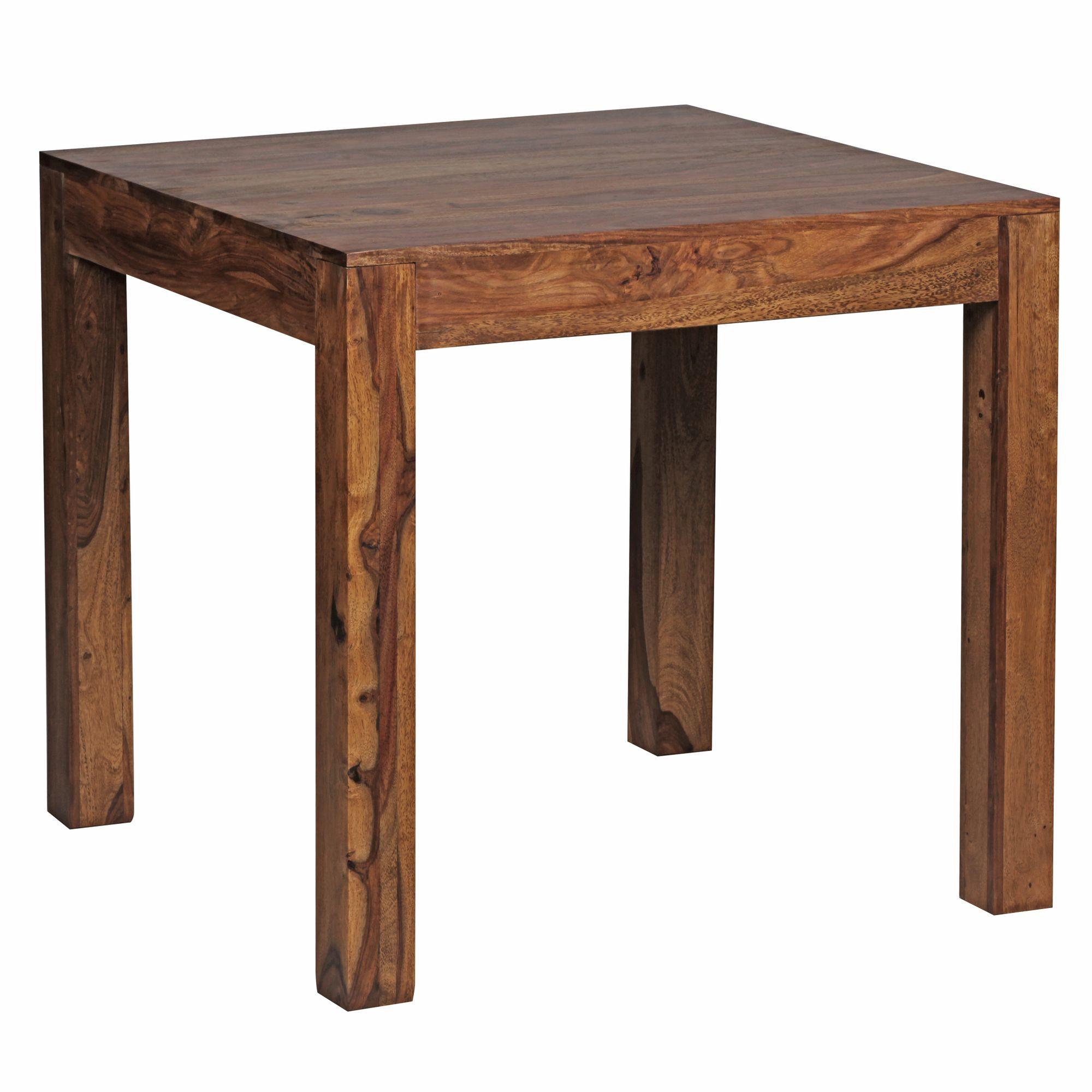 ESSTISCH Massivholz Akazie Rechteckig Handgefertigt NAKO, Braun 80x80x76 cm - Dunkelbraun/Braun, Holz (80/80/76cm) - KADIMA DESIGN