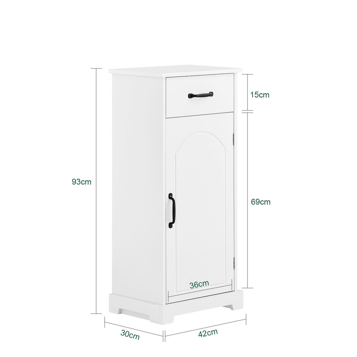 BADEZIMMERSCHRANK Weiß - Weiß, Holzwerkstoff (42/93/30cm) - SoBuy