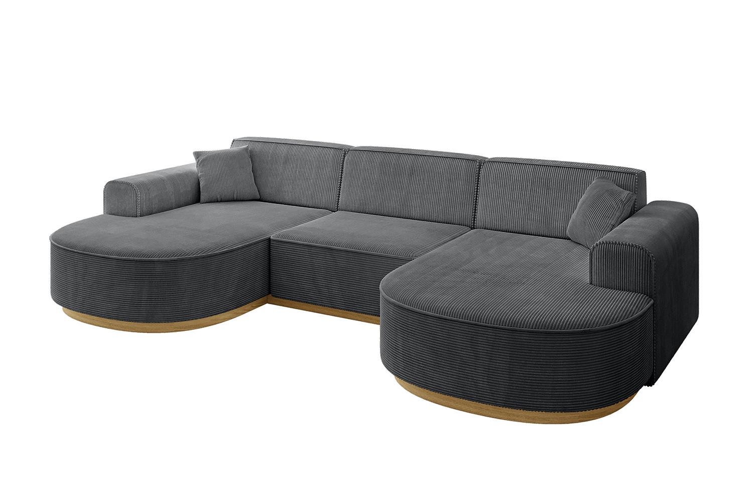 WOHNLANDSCHAFT MARI-U1-v2 - 303x171x83 cm Dunkelgrau Cord - Dunkelgrau, Holzwerkstoff/Textil (303/83/171cm) - ALTDECOR