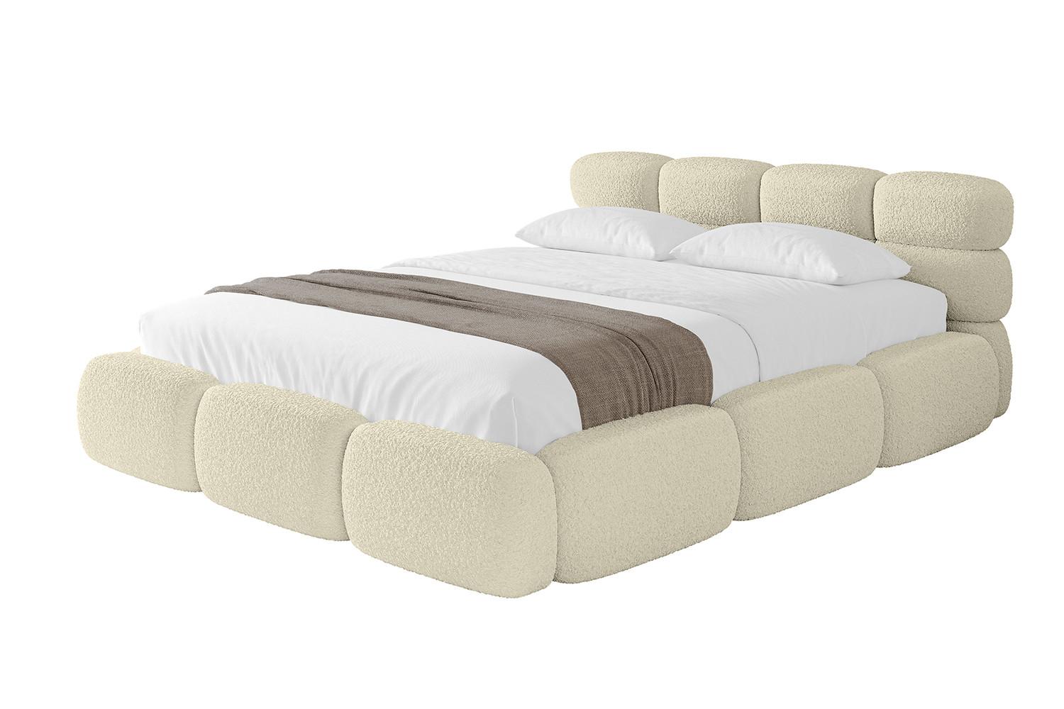 POLSTERBETT mit Bettkasten und Lattenrost, Boxbett ohne Matratze - NOMA 160x200 Beige - Beige, Holzwerkstoff/Textil (160/200cm) - ALTDECOR