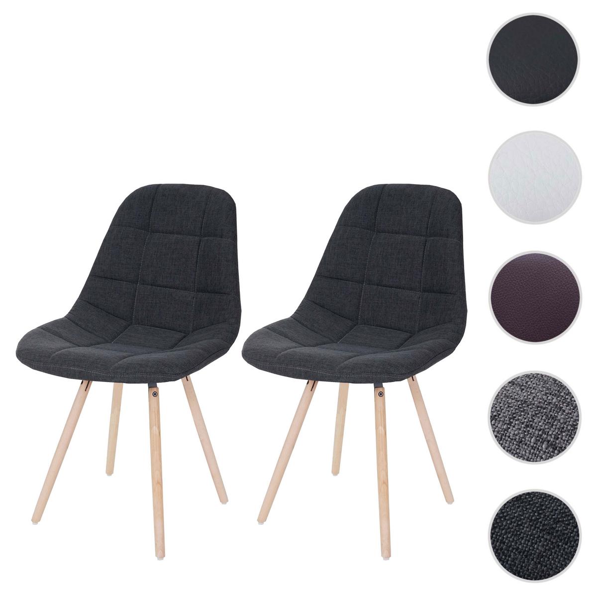 ESSZIMMERSTUHL I Anthrazit 2er-Set - Dunkelgrau/Anthrazit, Textil (47/82/53cm) - MCW