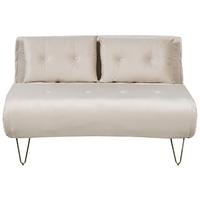 2-SITZER-SCHLAFSOFA Samtstoff beige Vestfold - Beige/Goldfarben, Textil (130/81/78cm) - Beliani