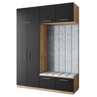 GARDEROBENSCHRANK REMA 180/240/60 cm Modern Eiche Wotan - Eiche Wotan/Hellgrau, Holzwerkstoff (180/240/60cm) - MASSENO
