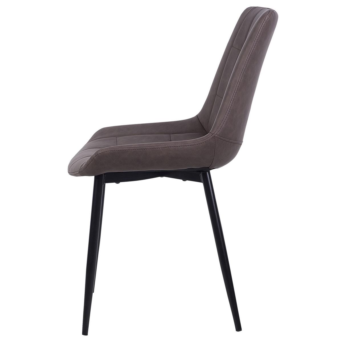 ESSZIMMERSTUHL 2er-Set Kunstleder Dunkelbraun Melrose - Braun, Textil/Metall (51/82/59cm) - Beliani