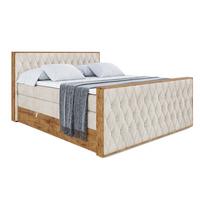 BOXSPRINGBETT mit Matratze H3|H4 und Lattenrost - LOLLI5-Z KING-200x200 - Beige Casablanca - Beige, Holzwerkstoff (200/200cm) - ALTDECOR