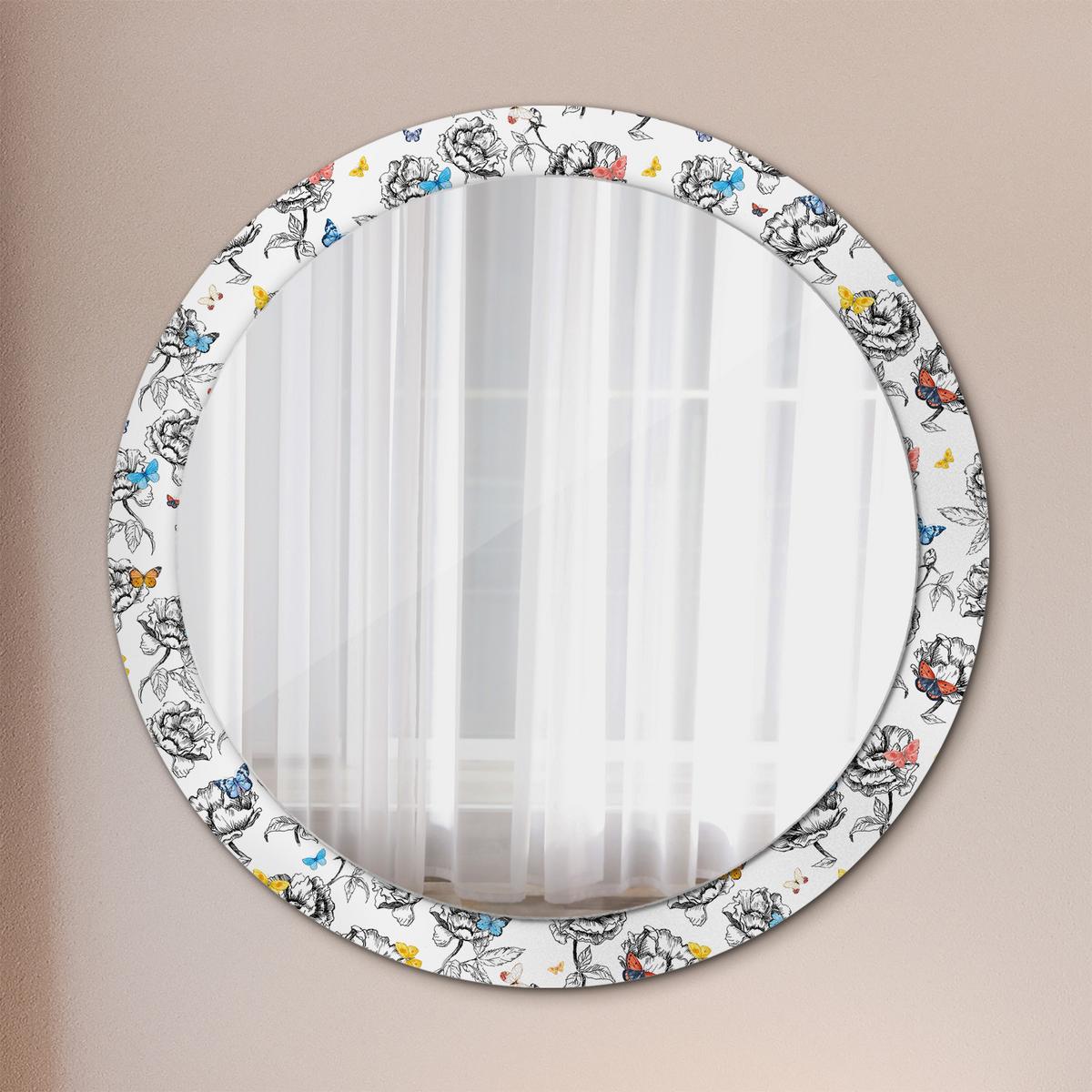 SPIEGEL Rund Ø 90 cm mit Aufdruck - Multicolor, Glas (90/90/0.4cm) - Wallfluent