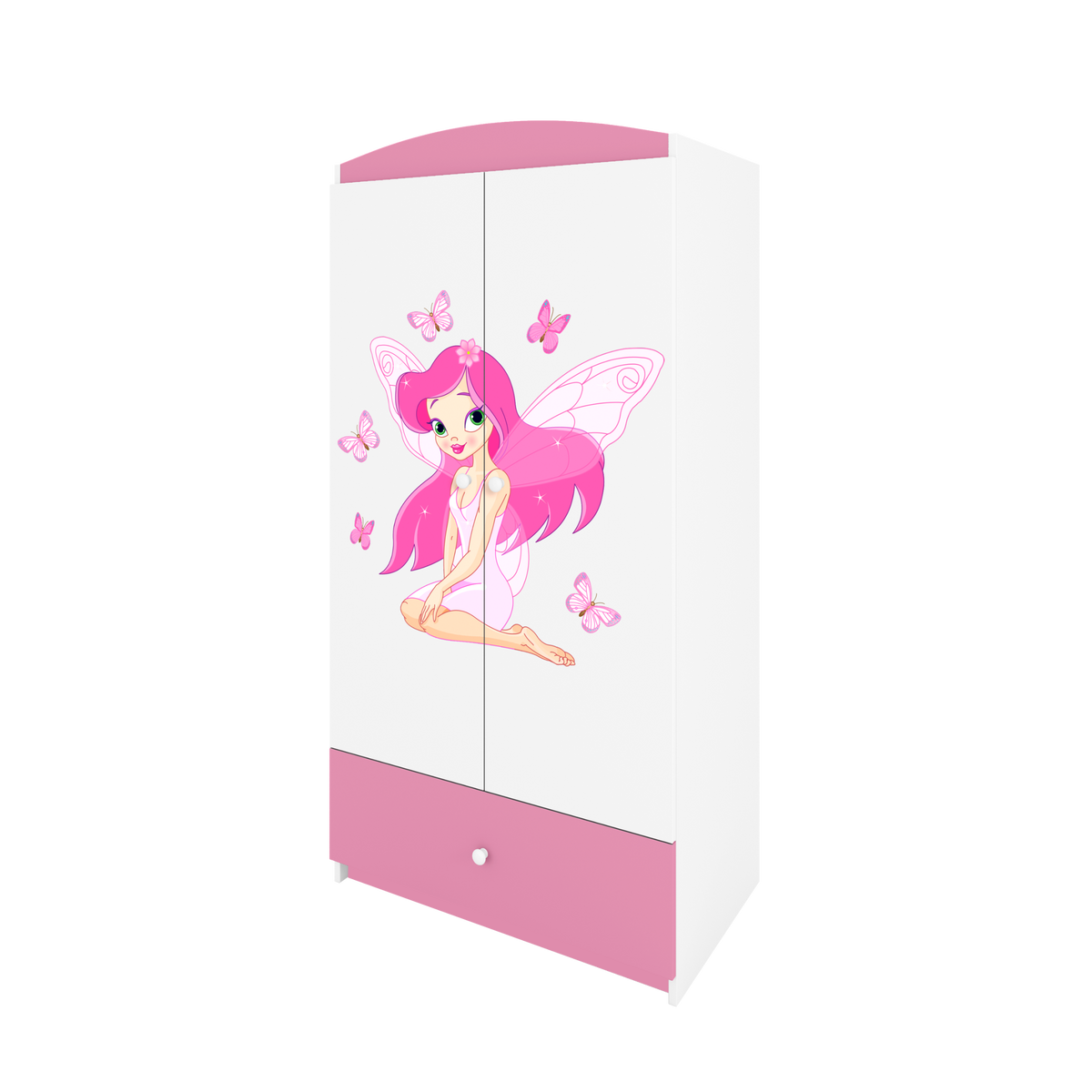KINDERKLEIDERSCHRANK Elfe I - Hellrosa, Holzwerkstoff (90/175/52cm) - RAUMHIRSCH FURNITURE