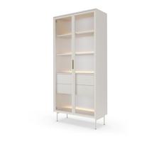 VITRINE GLORIA 194,6 / 91,5 cm in Kaschmir - Kaschmir, Holzwerkstoff (91.5/194.6/39.3cm) - MASSENO