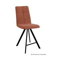 THEKENSTUHL drehbar (4er-Set) Drucill 47x109x60 Schwarz/Cognac - Cognac/Schwarz, Kunststoff (60/109/47cm) - 58aufmkessel