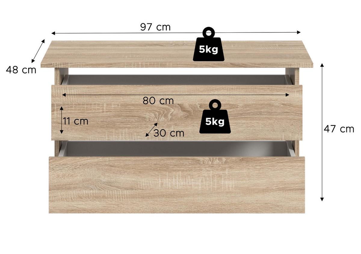 KLEIDERSCHRANK Eiche Sonoma, Kaschmir 5-türig 230 x 183 cm, Drehtürenschrank mit viel Stauraum - Kaschmir/Eichefarben, Holzwerkstoff/Kunststoff (230/183/53cm) - Inn.Furn