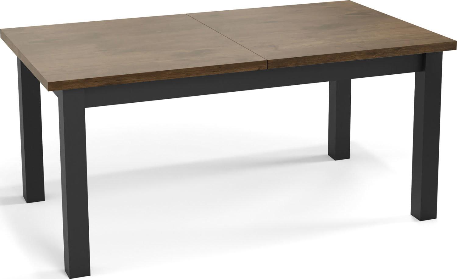 ESSTISCH Davidof rechteckig ausziehbar, Lefkas Eiche 160-200/80/76 cm - Alteiche/Schwarz, Holz/Holzwerkstoff (80/200/76cm) - WFL GROUP