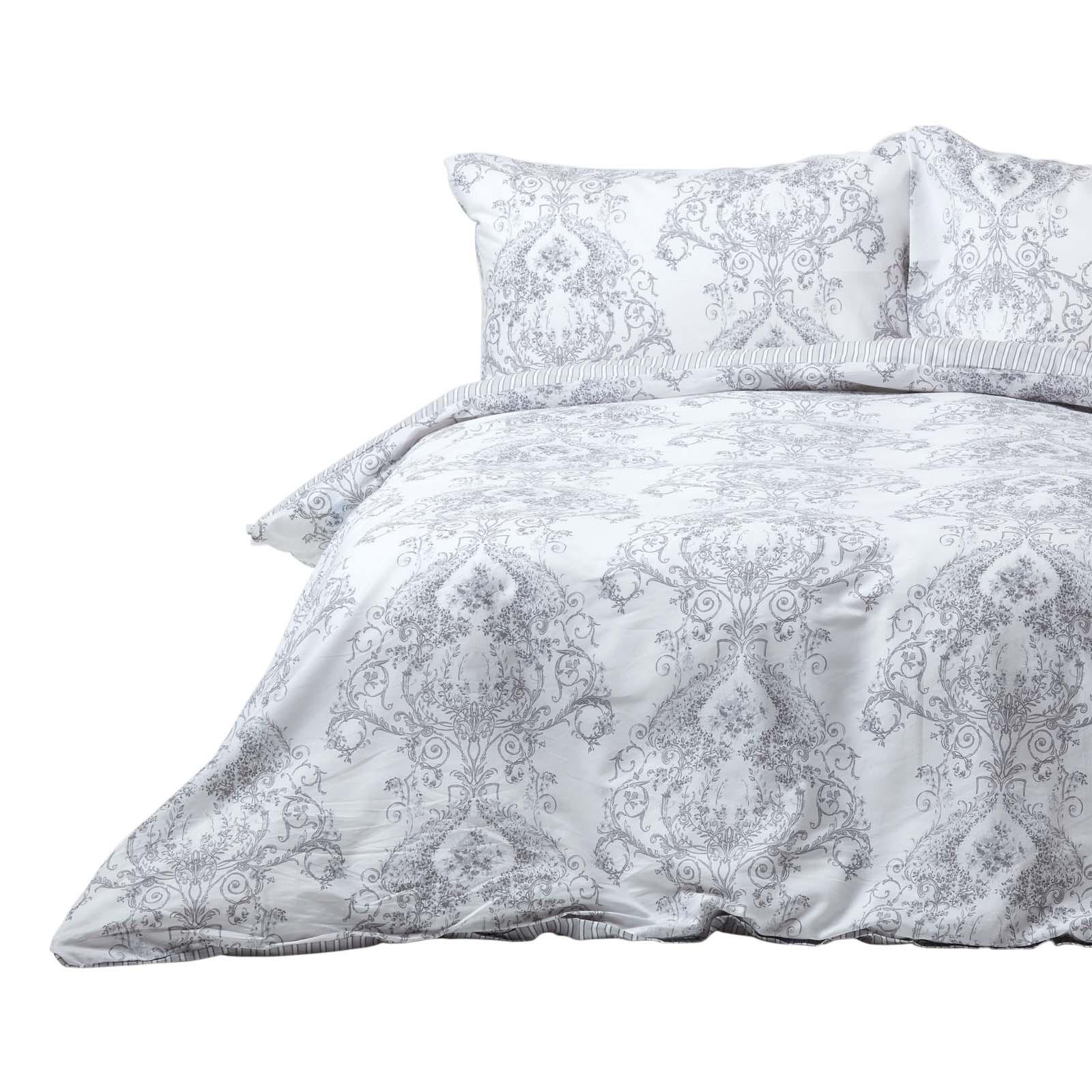 WENDEBETTWÄSCHE Toile-De-Jouy - Grau, Textil (230/220cm) - Homescapes