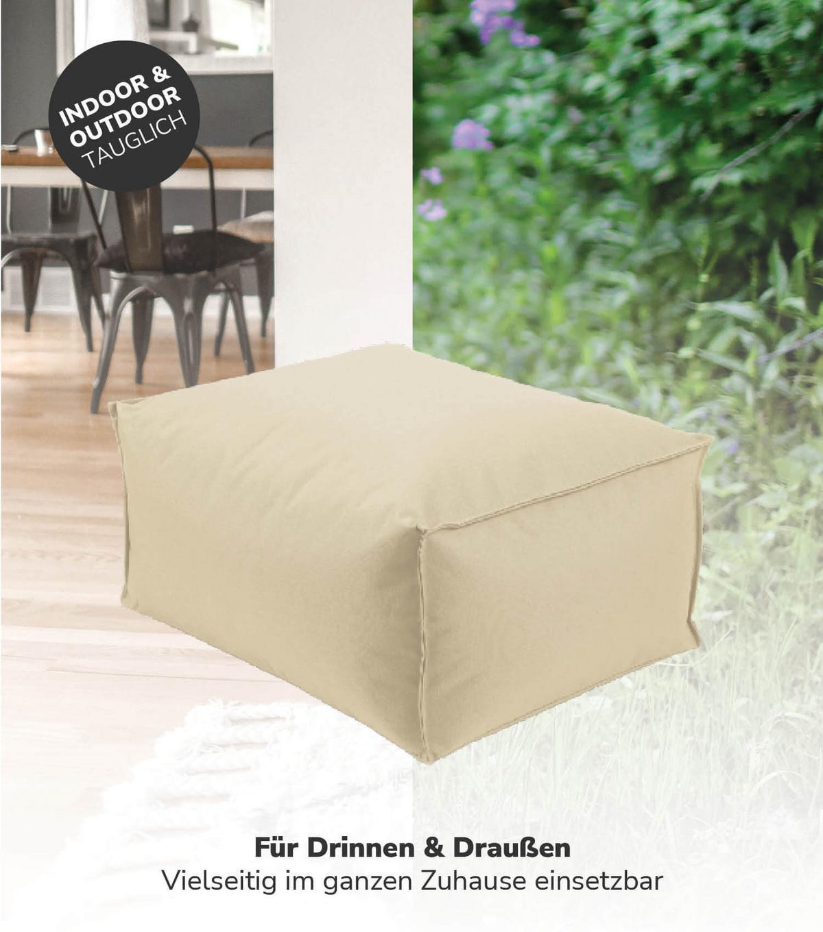 OUTDOOR POUF Der Ruhestifter - Beige, Textil (60/30/50cm) - Mokebo