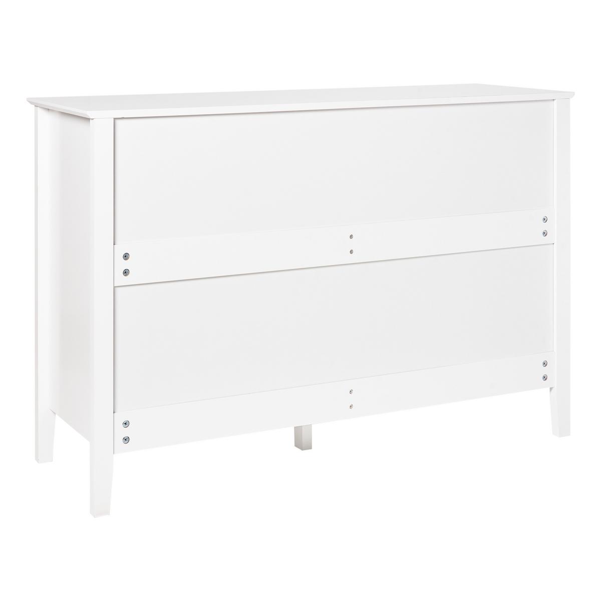 KOMMODE mit 6 Schubladen Weiß Assisi - Weiß, Holzwerkstoff (120/80/40cm) - Beliani