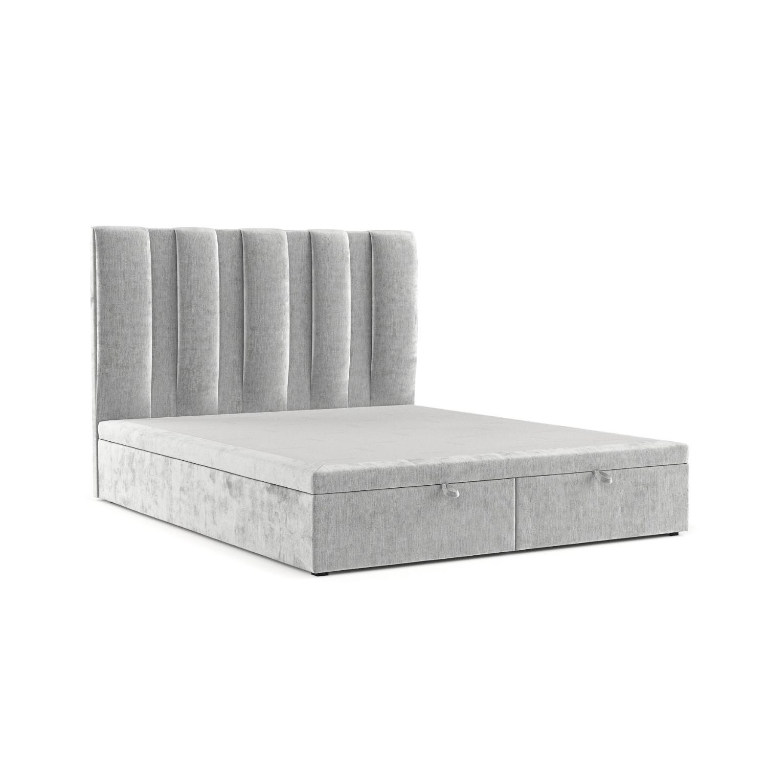POLSTERBETT Orta mit Stauraum 180/200 cm Hellgrau im Lotta Stoff - Hellgrau/Schwarz, Holz/Holzwerkstoff (180/200cm) - AltaBeds