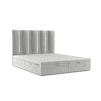 POLSTERBETT Orta mit Stauraum 140/200 cm Hellgrau im Lotta Stoff - Hellgrau/Schwarz, Holz/Holzwerkstoff (140/200cm) - AltaBeds