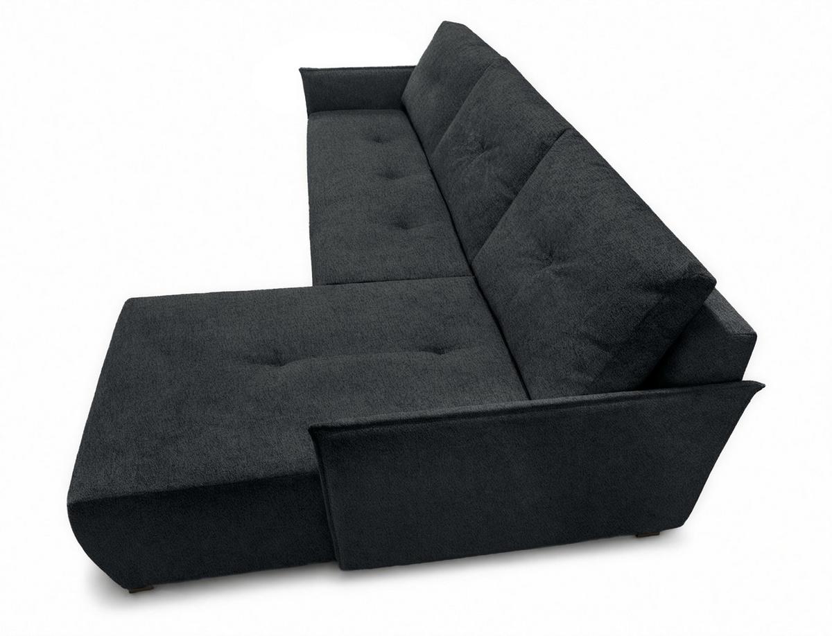 ECKSOFA L Form Damascus Schwarz 212/143/88 cm Rechts mit Schlaffunktion - Schwarz, Kunststoff/Textil (212/143cm) - AX Living