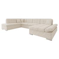 ECKSOFA Bergen, Seite: Rechts - Beige/Silberfarben, Holz/Textil (345/76/205cm) - MIRJAN24