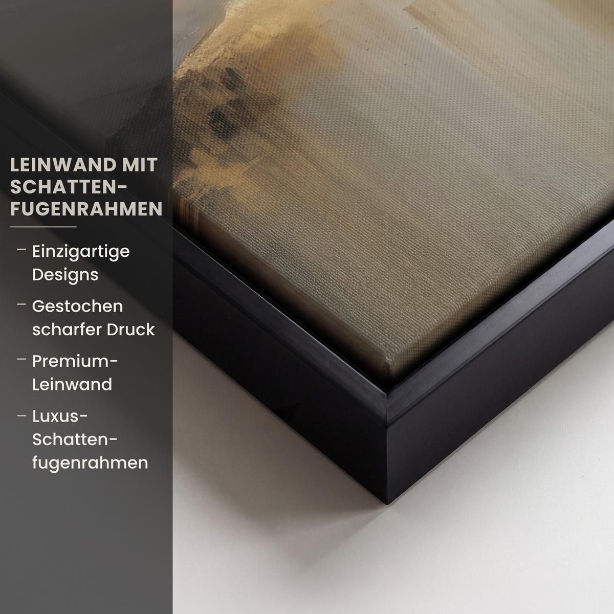 LEINWAND Bilder mit Rahmen - Hügel - Abstrakt - Kreuz - Christentum - 20x30 - Beige, Textil (20/30cm) - MuchoWow